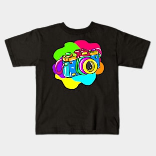 Neon Hippy 80s 90s Costume Retro Vintage Kids T-Shirt